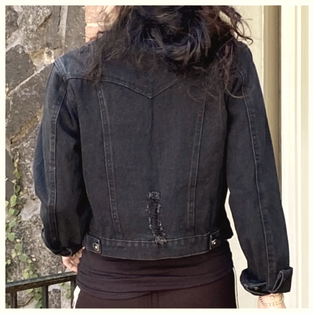Pearled Collared Denim Jacket - Picture 2 of 6